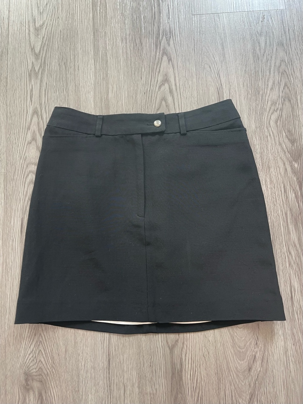 John Richmond Black Mini Skirt with Front Button